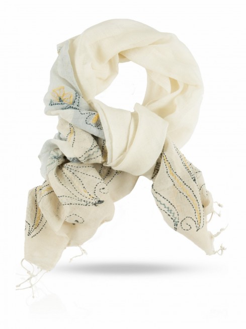 Палантин Женский ZW.EMB/WHITE.BEIGE